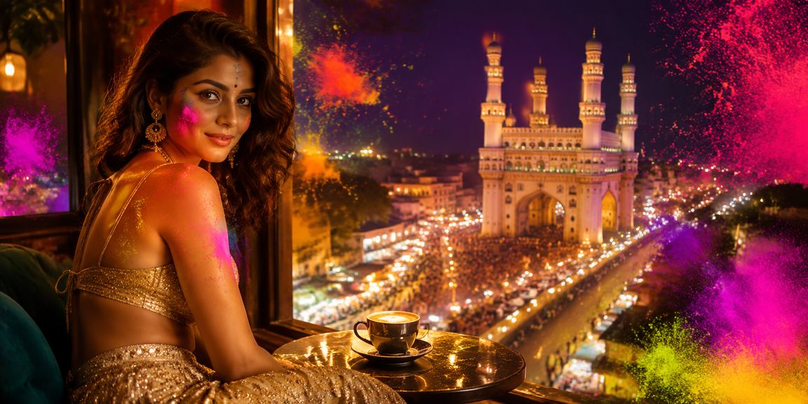 Celebrating bonuses with colorful decorations in Hyderabad